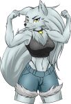  alpha_channel anthro canid canine canis clothing discorded-joker female flexing hi_res mammal muscular muscular_female solo velvela wolf 