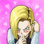  1girl android_18 clothed cum cum_in_mouth dragon_ball dragonball dragonball_z fellatio lowres oral penis uncensored 