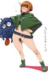  bad_id bad_pixiv_id belt boots bottomless brown_eyes brown_hair capelet gen_1_pokemon green_capelet green_footwear gym_leader jaga_note mismatched_pubic_hair natane_(pokemon) navel no_panties pokemon pokemon_(creature) pokemon_(game) pokemon_dppt pubic_hair solo standing tangela translated wide_hips 