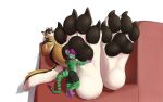  16:10 anthro canid canine canis claws dannydumal duo embrace feet foot_fetish foot_focus foot_play hug hybrid lengban looking_at_viewer lying male male/male mammal murid pawpads paws rodent soles solo_focus takesu toes widescreen wolf 