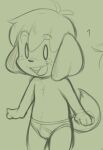  animal_crossing anthro briefs bulge canid canine canis clothing dandi digby_(animal_crossing) domestic_dog male mammal monochrome nintendo shih_tzu simple_background sketch smile solo toy_dog underwear video_games 