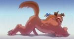  ass_up beast_(disney) beauty_and_the_beast blue_eyes body_hair brown_body brown_fur claws crossed_arms crossed_feet crossed_legs disney elbow_tuft erection fangs fluffy fluffy_tail foreskin fur genitals glans hair handpaw happy_trail hi_res hindpaw horn humanoid_genitalia humanoid_penis knee_tuft leg_tuft long_hair looking_at_viewer male monster nude pawpads paws penis pink_glans pink_pawpads pink_penis plantigrade pose raised_tail retracted_foreskin ribbons side_butt smile solo tuft vein veiny_penis zen 