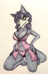  anthro bone breasts canid canine canis claws clothing female kneeling malo mammal marsh_(marshthemalo) nightwear scp-1471 scp-1471-a scp_foundation skull skull_head solo traditional_media_(artwork) translucent translucent_clothing translucent_topwear victordantes wolf 