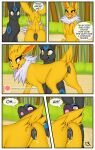  amber_(candyfoxy) animal_genitalia animal_pussy anus blush blush_lines bodily_fluids candyfoxy canine_pussy comic digital_media_(artwork) duo duo_focus eeveelution female feral genital_fluids genitals group harem hi_res in_heat jolteon male male/female nintendo orange_eyes pok&eacute;mon pok&eacute;mon_(species) pushed pussy pussy_juice quadruped shaded shiny_pok&eacute;mon shocked shocked_expression spade tongue tongue_out umbreon video_games 