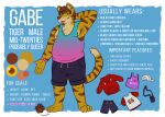  2019 anthro chubby_male english_text gabe_(mytigertail) hand_behind_head hi_res male mytigertail solo standing text tongue tongue_out 