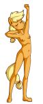  2021 5_fingers absurd_res alpha_channel anibaruthecat anthro applejack_(mlp) bodily_fluids breasts equid equine eyelashes eyes_closed female fingers friendship_is_magic genitals hasbro hi_res mammal my_little_pony nude pussy simple_background solo sweat transparent_background 