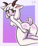 absurd_res anthro big_butt bovid breasts butt caprine chaclaveloz female fur genitals goat hair hi_res horizontal_pupils horn mammal mature_anthro mature_female mother mother_goat my_little_goat nipples parent pupils pussy smile solo spread_butt spread_pussy spreading the_wolf_and_the_seven_little_goats white_body white_fur white_hair 