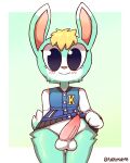  4:5 animal_crossing anthro big_penis digital_media_(artwork) genitals hi_res lagomorph leporid male mammal mocho4266 nintendo penis rabbit sasha_(animal_crossing) shaded solo video_games 