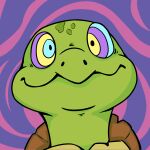  1:1 absurd_res anthro hi_res hypnosis hypnotic_eyes male markings mind_control oogwayren reptile scale_markings scales scalie shell smile smiling_at_viewer solo turtle 