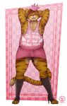  2018 alpha_channel armpit_hair body_hair clothed clothing crossdressing english_text felid gabe_(mytigertail) girly looking_at_viewer male mammal mytigertail pantherine signature solo standing text tiger 