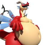  1:1 3d_(artwork) alpha_channel belly big_belly claws digital_media_(artwork) dragon eyebrows facial_hair goatee hi_res horn male navel nintendo overweight solo super_marshio the_legend_of_zelda unibrow valoo video_games wind_waker wings 