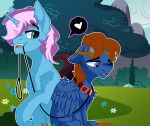  absurd_res alcohol beverage blue_body collar cutie_mark duo equid equine fan_character feral green_eyes gyro_tech hair hasbro hi_res hooves horn leash male mammal mane my_little_pony pegasus petplay pink_hair quadruped roleplay seaward_skies unguligrade_legs unicorn unicorn_horn vodka_(artist) wings 