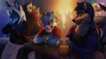  16:9 alcohol bar beverage cellphone domestic_cat felid feline felis green_eyes hair kinsheph kyte_frost long_hair male mammal phone smartphone tattoo white_hair widescreen 