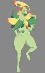  absurd_res anthro bayleef bellossom big_breasts breasts female genitals green_body hand_on_hip hi_res hybrid lvlirror nintendo nipple_piercing nipples nude piercing pok&eacute;mon pok&eacute;mon_(species) pussy solo video_games 