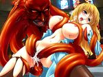  anal anus ass bestiality blonde_hair blush breasts cum cum_in_pussy double_penetration double_vaginal head large_breasts long_hair monster nipples open_mouth pussy rape spread_legs sweat tears tentacle_sex tentacles thighhighs torn_clothes vaginal 