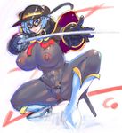  abs bb bodysuit boots breasts curvy hat huge_breasts large_breasts mask muscle pussy see-through see_through sword ukatsu_juuzou uncensored weapon 