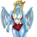  1:1 alpha_channel anthro breasts chrystal(dragoness) chrystaldraw clothed clothing collar dragon female fluffy hair hi_res horn inner_side_boob lingerie meme red_clothing reptile scalie shirt_cut_meme solo tongue tongue_out wings 