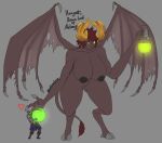  absurd_res armor big_breasts breasts butt claws demon duo female glowing glowing_eyes haagenti hair hi_res hooves horn huge_breasts male medicinal_succ notched_wings pathfinder potion scale_knight_(medicinalsucc) short_hair thick_thighs wide_hips wings 