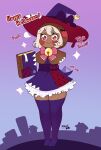  absurd_res asian_mythology blush clothing east_asian_mythology female folklore frilly frilly_clothing hair halloween hat headgear headwear hi_res holidays humanoid japanese_mythology legwear magic_user mythology scalie scorci short_hair solo thick_thighs thigh_highs tsuchinoko tsuki_(scorci) witch witch_hat yōkai 