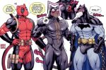  abs anthro batman_(series) boyfriends brother brothers bulge cosplay dc_comics deadpool english_text felid hand_on_butt jaguar leopard male male/male mammal maririn marvel pantherine sibling text tobias_fretchman tyson_clawing 