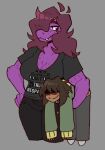  absurd_res ambiguous_gender anthro big_breasts bottomwear breasts brown_hair carrying cleavage clothed clothing dark_body dark_skin deltarune duo eyebrow_piercing facial_piercing fangs female freckles gingeraledude hair hair_over_eye hi_res hoodie human humanoid kris_(deltarune) larger_anthro larger_female long_hair mammal messy_hair non-mammal_breasts obscured_eyes one_eye_obstructed pants piercing purple_body purple_scales reptile scales scalie shadowed_eyes shirt size_difference smile susie_(deltarune) sweater t-shirt tan_body tan_skin thick_thighs topwear underarm_carry undertale_(series) video_games wide_hips 
