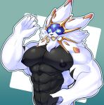  5_fingers abs anthro anthrofied areola biped black_body claws finger_claws fingers hi_res legendary_pok&eacute;mon male mane manyu muscular muscular_anthro muscular_male nintendo nipples nude open_mouth open_smile pecs pok&eacute;mon pok&eacute;mon_(species) pok&eacute;morph smile solgaleo solo teeth video_games waving_at_viewer white_body white_mane 