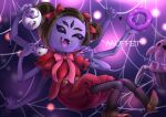  5_eyes 5_fingers 6_arms anthro arachnid arthropod biped bow_tie clothing dessert doughnut dress fangs female fingers food footwear micchan_sense muffet multi_arm multi_eye multi_limb open_mouth pigtails shoes smile spider spider_web undertale undertale_(series) video_games 