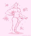  abs absurd_res animal_mask anthro avian balls beak_mask big_balls big_butt big_nipples big_pecs big_penis bird butler butt clothing darkner deltarune flower genitals hair hi_res holding_flower holding_object male mask monochrome monster muscular muscular_male nipples pecs penis pink_and_white plant pointy_fingers pose rose_(flower) saggy_balls simple_background sketch solo sparkles spiky_hair stretched_clothing swatchling thick_thighs thong undertale_(series) underwear ventesthefloof video_games 