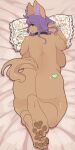  &lt;3 absurd_res anthro back_boob big_breasts big_butt breasts buckle butt butt_heart canid canine canis claws collar corruptedmoo dakimakura_design digitigrade dingo female floral_print fur gravy_(rimscrummy) grin hair happy hi_res hindpaw huge_breasts huge_butt inner_ear_fluff looking_back lying mammal nude on_front overweight overweight_anthro overweight_female pawpads paws pillow pink_background presenting purple_hair rear_view shoulder_blades simple_background smile solo sticker tan_body thick_thighs tuft wide_hips 