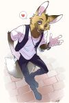 &lt;3 animal_crossing anthro biped canid canine canis clothed clothing hi_res jewelry kyle_(animal_crossing) looking_at_viewer male mammal necklace nintendo one_eye_closed open_clothing open_topwear open_vest shirt solo topwear uochandayo vest video_games wink winking_at_viewer wolf 