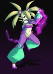  black_background blonde_hair breasts clothed clothing female footwear genie glowing hair hi_res humanoid humanoid_pointy_ears magic midriff navel open_mouth plink_(shantae) shantae_(series) shoes simple_background solo sonicboom30813 topwear tube_top video_games wayforward 