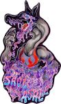  alpha_channel anthro badge biped black_body black_scales bodily_fluids candy_gore drooling fan_character forked_tongue grey_body grey_scales hi_res hybrid male markings nintendo pok&eacute;mon pok&eacute;mon_(species) purple_eyes purple_markings red_body red_markings red_scales salandit salazzle saliva saul_ashle scales tongue video_games zenophrenic 