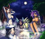  black_hair blonde_hair blush breasts eyes_closed female genie group hair harmony_(shantae) hi_res hot_spring humanoid moon navel night nipples not_furry nude partially_submerged plink_(shantae) purple_hair red_hair shantae shantae_(series) sonicboom30813 vera_(shantae) video_games water wayforward wet zapple_(shantae) 