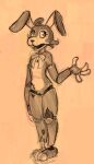  animatronic anthro banny_(twf) blush blush_stickers bow buckteeth button_(fastener) female genitals hair_curl lagomorph leporid machine mammal metal_hand open_mouth pussy rabbit robot solo soulcentinel teeth the_walten_files 