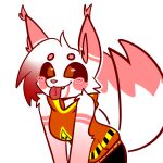  1:1 2_tails alpha_channel animated anthro blep canid canine clothing ear_tuft female fox fur hoodie inner_ear_fluff kiwifox_(artist) mammal multi_tail multicolored_body multicolored_fur orange_hoodie pink_body pink_fur roxy_(kiwifox) short_playtime simple_background smile tail_motion tailwag tongue tongue_out topwear transparent_background tuft white_body white_fur 