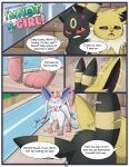  ambiguous_gender angry bandage blue_eyes border comic conditional_dnp cover cover_art cover_page cross-popping_vein dialogue ear_twitch eeveelution english_text feral frown frustrated group jolteon nintendo notched_ear outside paws pok&eacute;mon pok&eacute;mon_(species) purple_eyes red_eyes sylveon text umbreon video_games watt white_border xxgato yami_(xxgato) 