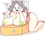  anthro breasts canid canine clothed clothing felid feline female gikoko hair mammal nipples open_mouth panties simple_background teeth tem temmie_(undertale) topless undertale undertale_(series) underwear video_games white_body yellow_nipples 