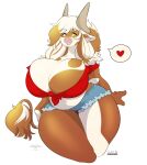  &lt;3 2021 anthro big_breasts bottomwear bovid bovine breasts cattle cherrikissu cleavage clothed clothing female hi_res horn hotpants huge_breasts mammal milkymaiden pictographics portrait purplepardus shorts simple_background solo speech_bubble tail_tuft thick_thighs three-quarter_portrait tuft white_background wide_hips yellow_eyes 