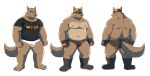  2021 anthro belly brown_body butt canid canine canis clothing domestic_dog flappydog flappydog_(character) hi_res humanoid_hands kemono male mammal mask model_sheet moobs multiple_poses navel nipples overweight overweight_male pose simple_background solo underwear white_background 