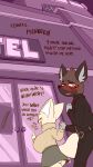  2021 9:16 aggressive_retsuko anthro big_breasts bigbeanpole blush breasts canid canine clothed clothing comic duo english_text fakeryway female fennec fenneko fox haida hi_res huge_breasts hyaenid male mammal sanrio short_stack text 