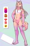  anthro canid canine canis digital_media_(artwork) fur hair hi_res lavilovi looking_at_viewer male mammal maned_wolf model_sheet nude simple_background smile solo standing wolf 