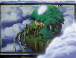  clouds ghibli miyazaki_hayao roots ruins scenery tenkuu_no_shiro_laputa 