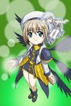  ^_^ ahoge ankle_boots beret black_wings blonde_hair blue_eyes book boots closed_eyes coat dress floating foreshortening g-tetsu hair_ornament hairclip hat holding holding_book jacket jewelry long_hair long_sleeves looking_at_another lyrical_nanoha magical_girl mahou_shoujo_lyrical_nanoha mahou_shoujo_lyrical_nanoha_a's medallion minigirl multiple_girls multiple_wings necklace open_clothes open_jacket outstretched_arms overcoat reinforce_zwei schwertkreuz short_dress short_hair silver_hair smile spread_arms tome_of_the_night_sky unison very_long_hair waist_cape white_hair wings x_hair_ornament yagami_hayate 