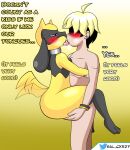  al_gx anthro anthrofied big_butt breast_squish breasts butt dialogue duo embrace fan_character female female_on_human french_kissing gynomorph_(lore) hi_res hug human interspecies kissing licking licking_tongue male male/female mammal nintendo nude pok&eacute;mon pok&eacute;mon_(species) pok&eacute;morph pok&eacute;philia riolu seductive simple_background small_breasts squish text thick_thighs tongue tongue_out video_games yellow_body 