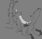  anthro anthro_on_anthro anthro_penetrated anthro_penetrating anthro_penetrating_anthro badger balls breasts butt butt_grab canid canine claws disney double_penetration dripping erection eyes_closed fellatio female female_penetrated fox fur genitals grey_body grey_fur group group_sex hand_on_butt honey_(zootopia) honey_badger jack_savage kissing lagomorph leporid male male/female male_penetrating male_penetrating_female mammal monochrome mustelid musteline nick_wilde nipples oral oral_penetration orange_body orange_fur pawpads penetration penile penile_penetration penis penis_grab penis_in_pussy predator/prey pussy rabbit sex spitroast spread_butt spreading tan_body tan_fur tggeko threesome vaginal vaginal_penetration zootopia 