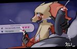  absurd_res animal_genitalia animal_penis balls bedroom_eyes belly blush bodily_fluids canine_penis crotch_tuft cum delphox duo english_text fan_character foreskin fur genital_fluids genitals grey_body hi_res licking licking_lips lycanroc male male/male masturbation midnight_lycanroc narrowed_eyes night nintendo penis pok&eacute;mon pok&eacute;mon_(species) pok&eacute;mon_go red_body red_eyes seductive teeth text tongue tongue_out tuft video_games white_body white_fur xli yellow_body 