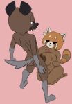  2020 aggressive_retsuko ailurid big-fig big_breasts breast_play breasts brown_body brown_nipples butt colored_sketch duo female genitals haida hyaenid interspecies kneeling male male/female mammal nipples nude penis red_panda retsuko sanrio sex standing titfuck 