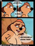  absurd_res angry anthro breasts comic disney duo eduard_arts female forced genitals herpestid hi_res incest_(lore) internal looking_pleasured male male/female mammal meerkat mother mother_and_child mother_and_son nipples parent parent_and_child penetration penis rape sex slightly_chubby son spanish_text stuck text the_lion_king through_wall timon timon&#039;s_ma tongue tongue_out translated until_they_like_it vaginal vaginal_penetration 