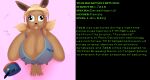  animal_transformation anonymous_artist anthro big_breasts blonde_hair bottomless bottomless_female breasts brown_body brown_fur cleavage clothed clothing eevee female fur hair hat headgear headwear hi_res huge_breasts intelligence_loss nintendo officer_jenny pok&eacute;mon pok&eacute;mon_(species) scut_tail short_tail solo species_transformation text transformation video_games 