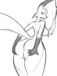  3:4 anthro anus big_butt breasts butt delphox female furr_oritsu hi_res l0ad1ng looking_back monochrome nintendo nipples pok&eacute;mon pok&eacute;mon_(species) smile solo spread_butt spreading thick_thighs video_games 